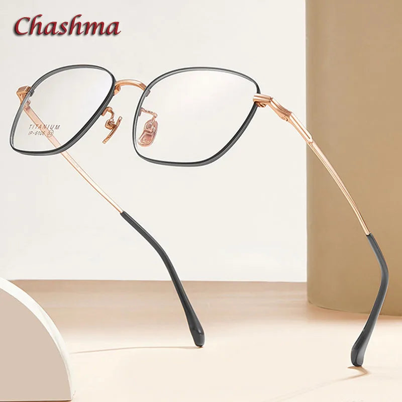 Chashma Ochki Unisex Full Rim Square Titanium Eyeglasses 6106 Full Rim Chashma Ochki   