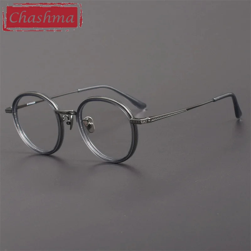 Chashma Unisex Full Rim Oval Round Acetate Titanium Eyeglasses 889027
