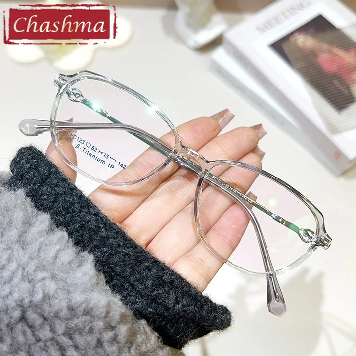 Chashma Ottica Women's Full Rim Oval Tr 90 Titantium Eyeglasses 37123
