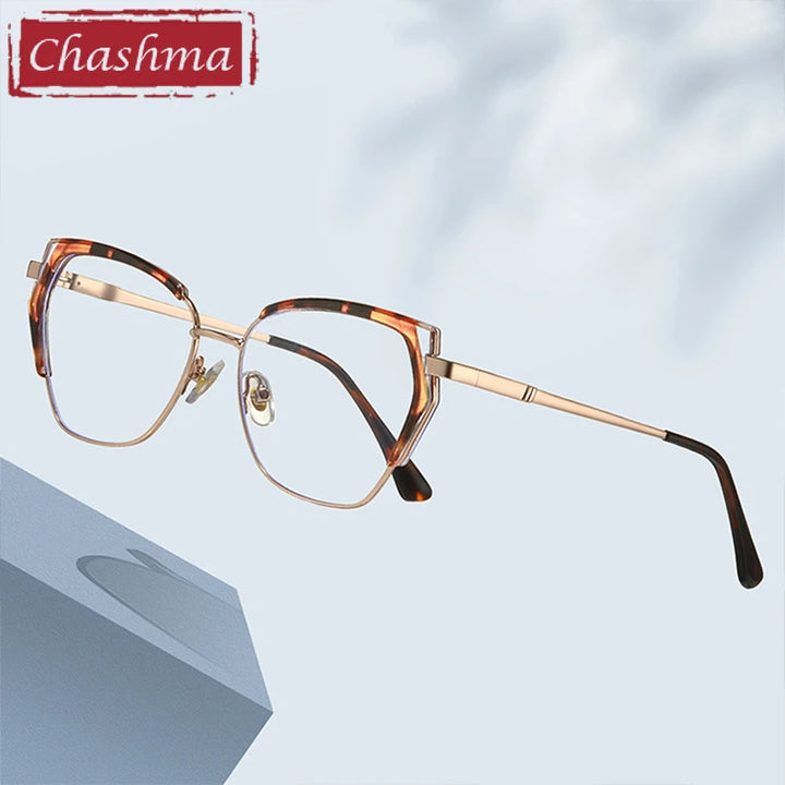 Chashma Women's Full Rim Square Cat Eye Tr 90 Alloy Eyeglasses 87323 Full Rim Chashma   