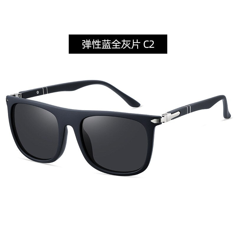Yimaruili Unisex Full Rim Square Tr 90 Polarized Sunglasses C3055 Sunglasses Yimaruili Sunglasses Blue Gray C2 Other 