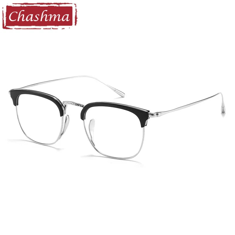 Chashma Ottica Men's Full Rim Square Titanium Acetate Eyeglasses 35902