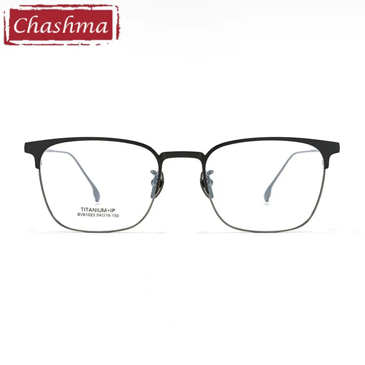 Chashma Unisex Full Rim Square Titanium Brow Line Eyeglasses 81023 Full Rim Chashma   