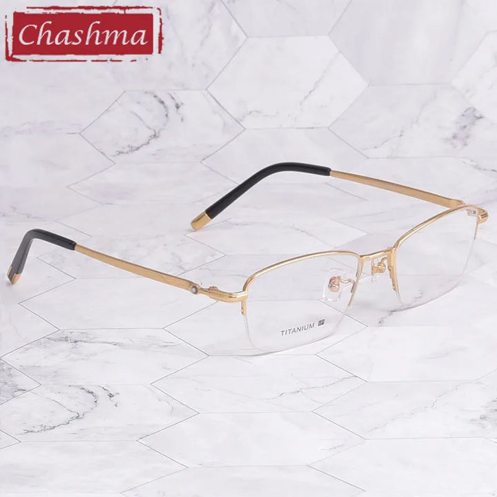 Chashma Unisex Semi Rim Square Oval Titanium Eyeglasses 0133 Semi Rim Chashma   