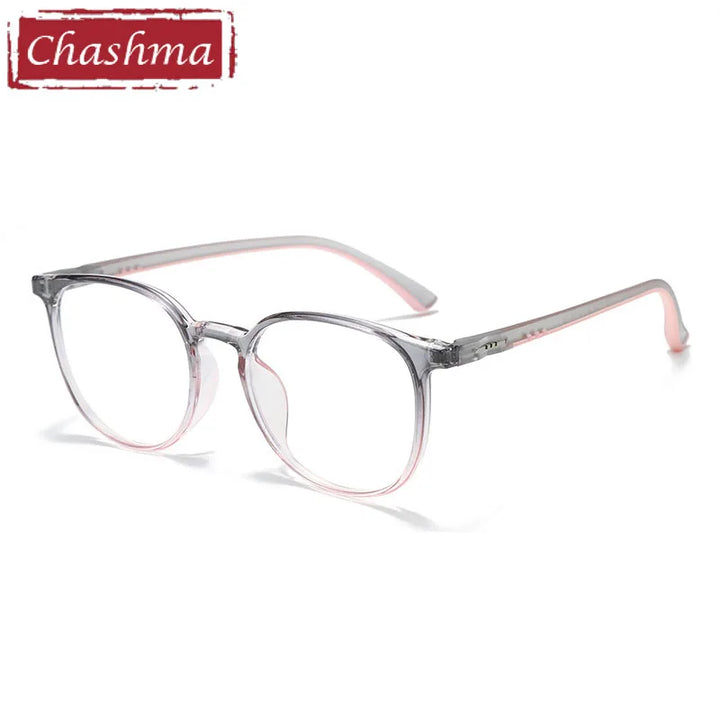 Chashma Unisex Full Rim Round Tr 90 Titanium Eyeglasses 81364 Full Rim Chashma Gray Pink  