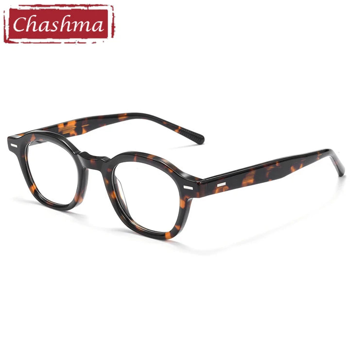 Chashma Ochki Unisex Full Rim Polygon Oval Acetate Eyeglasses 881003