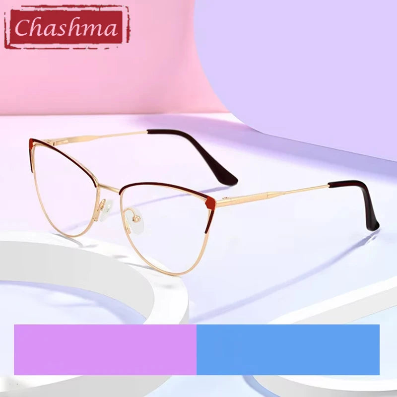 Chashma Women's Full Rim Oval Cat Eye Steel Eyeglasses 778546