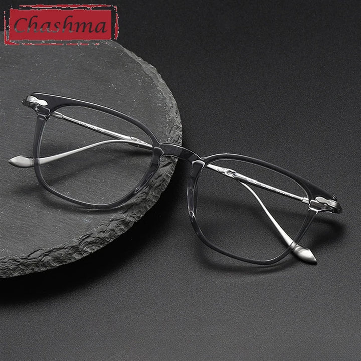 Chashma Ochki Women's Full Rim Square Acetate Titanium Eyeglasses 932052