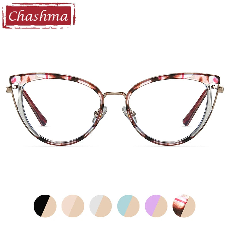 Chashma Women's Full Rim Cat Eye Tr 90 Titanium Eyeglasses 87316 Full Rim Chashma   