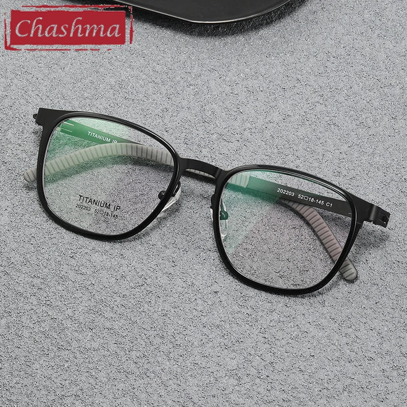 Chashma Women's Full Rim Round Square Titanium Acetate Eyeglasses 292203