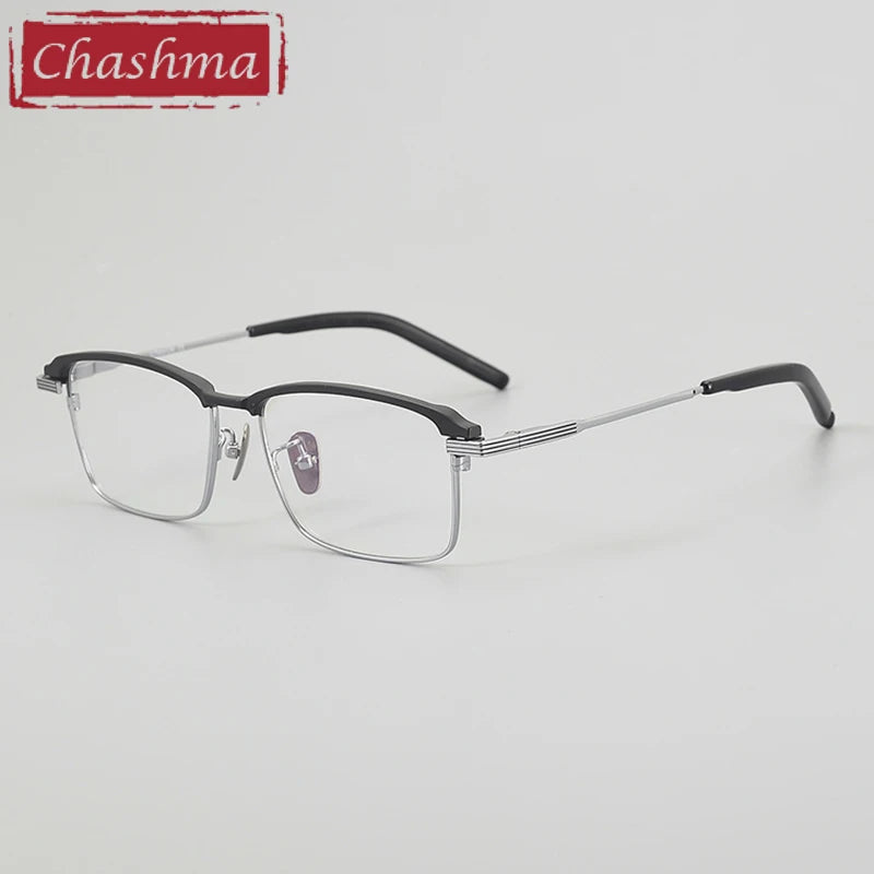 Chashma Ottica Unisex Full Rim Big Square Titanium Eyeglasses 38941