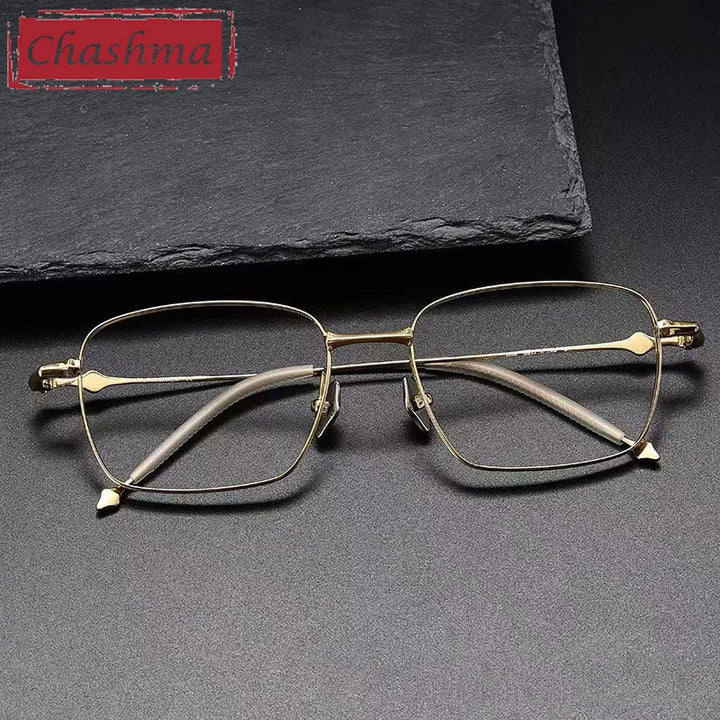 Chashma Ottica Unisex Full Rim Square Titanium Eyeglasses 10201 Full Rim Chashma Ottica   