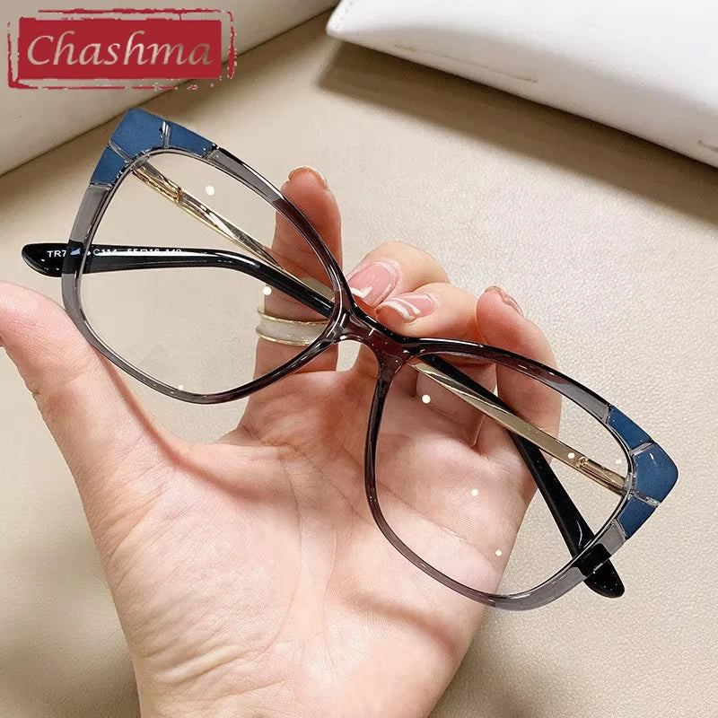 Chashma Women's Full Rim Square Cat Eye Tr 90 Alloy Eyeglasses 75721
