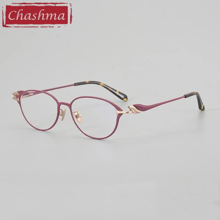 Chashma Ottica Unisex Full Rim Oval Titanium Eyeglasses 45002