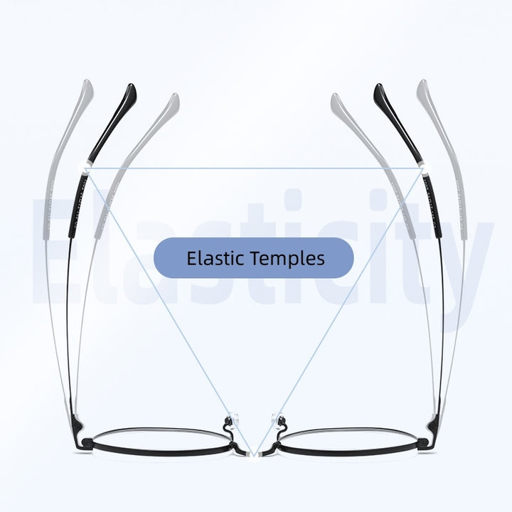 KatKani Unisex Full Rim Round Square Titanium Alloy Eyeglasses 1007T Full Rim KatKani Eyeglasses   