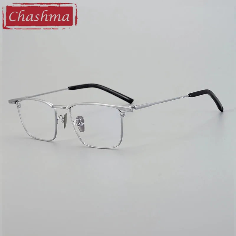 Chashma Unisex Full Rim Square Brow Line Titanium Eyeglasses 966156
