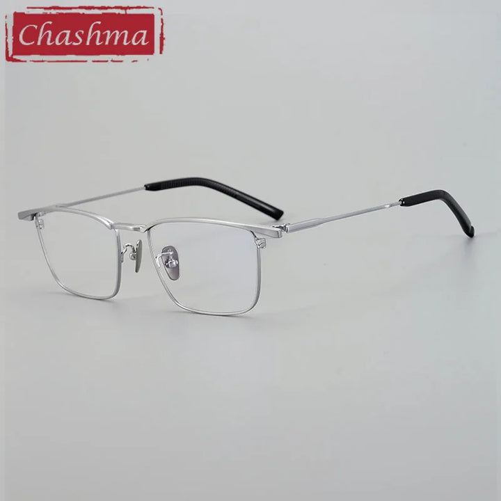 Chashma Unisex Full Rim Big Square Brow Line Titanium Eyeglasses 881156