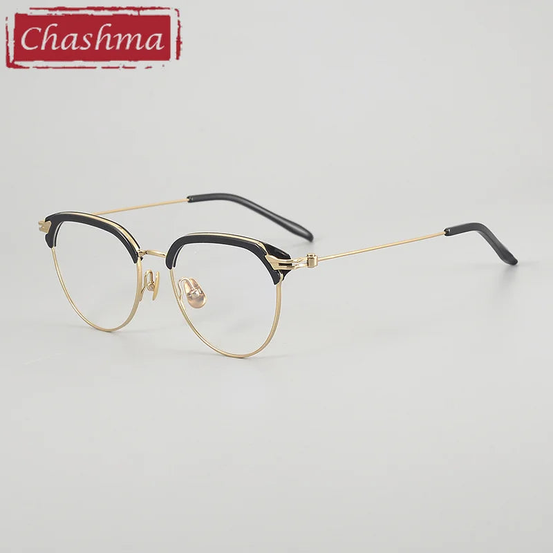 Chashma Unisex Full Rim Oval Round Acetate Titanium Eyeglasses 882410