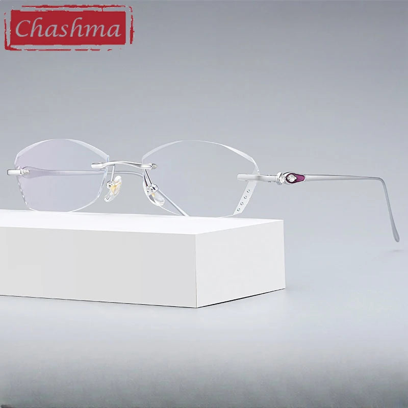 Chashma Women's Rimless Square Butterfly Titanium Eyeglasses 698037