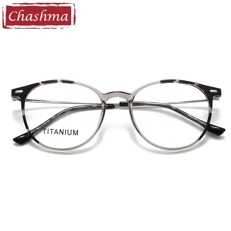 Chashma Ochki Women's Full Rim Round Tr 90 Titanium Eyeglasses 57017