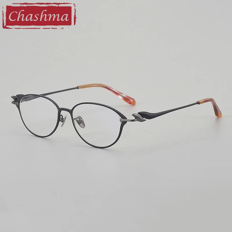 Chashma Ochki  Unisex Full Rim Oval Titanium Eyeglasses 517002