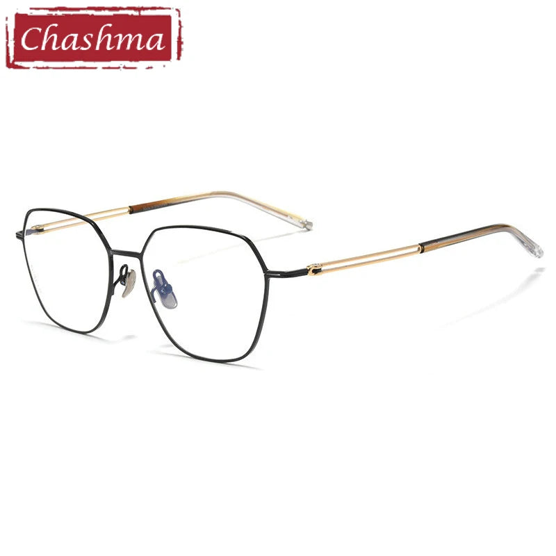 Chashma Ottica Women's Full Rim Polygon Square Titanium Eyeglasses 62831