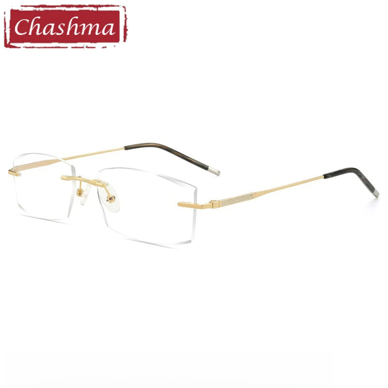 Chashma Men's Rimless Polygon Square Titanium Eyeglasses 669312