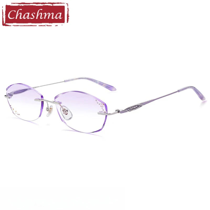 Chashma Women's Rimless Oval Square Titanium Eyeglasses 699142