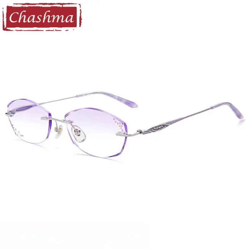 Chashma Women's Rimless Oval Square Titanium Eyeglasses 699142.