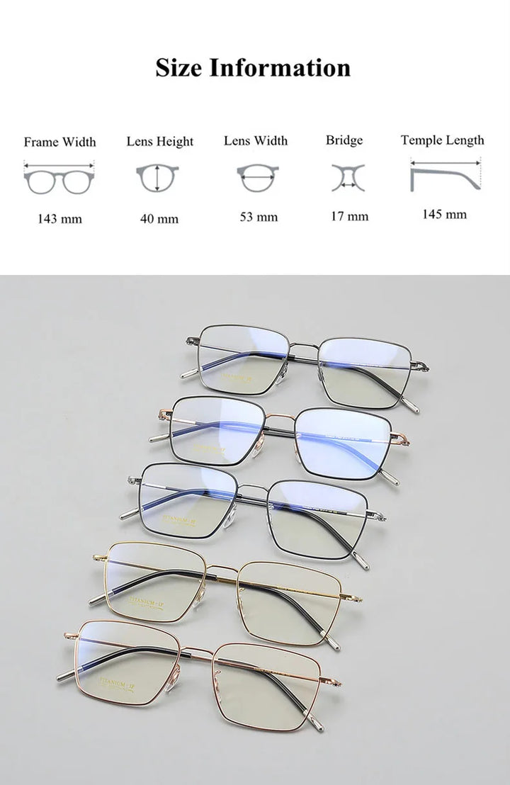 Chashma Ottica Unisex Full Rim Square Titanium Eyeglasses 7003 Full Rim Chashma Ottica   