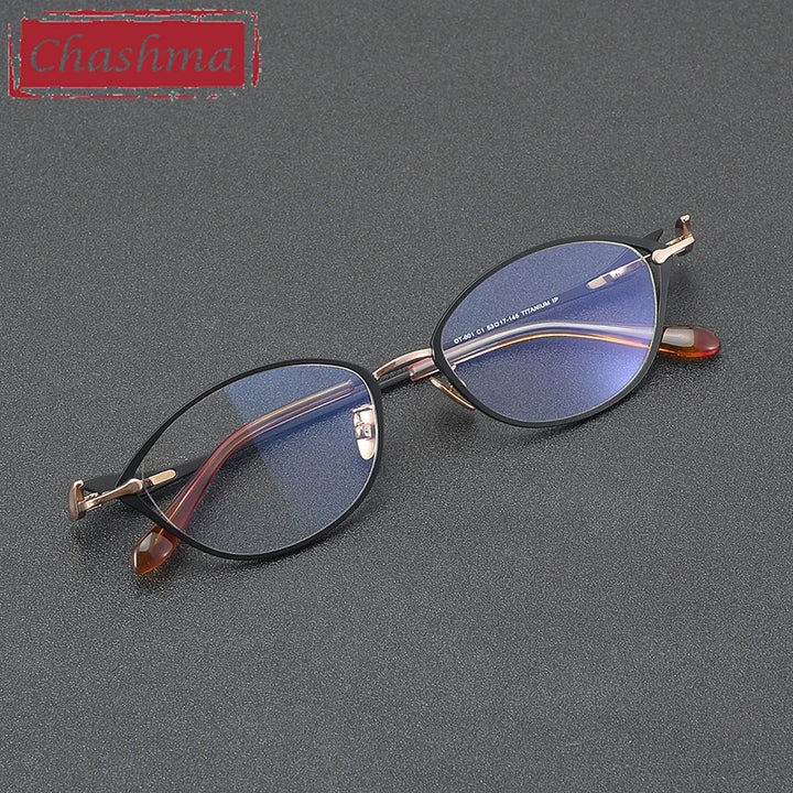 Chashma Ochki Women's Full Rim Oval Cat Eye Titanium Eyeglasses 361001