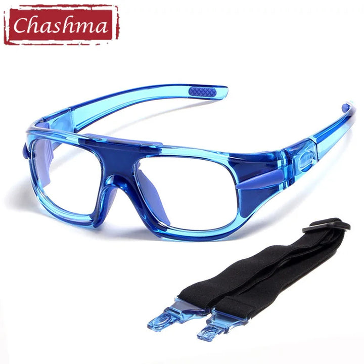 Chashma Ottica Unisex Full Rim Square Tr 90 Titanium Sport Eyeglasses C036 Full Rim Chashma Ottica Transparent Blue  