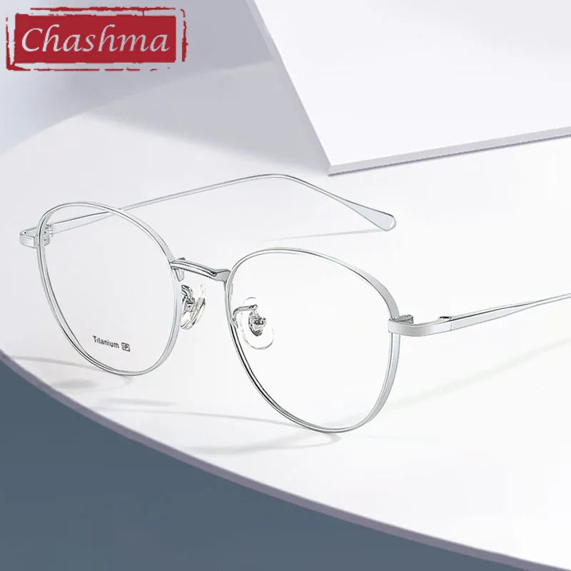 Chashma Unisex Full Rim Round Oval Titanium Eyeglasses 7018 Full Rim Chashma   