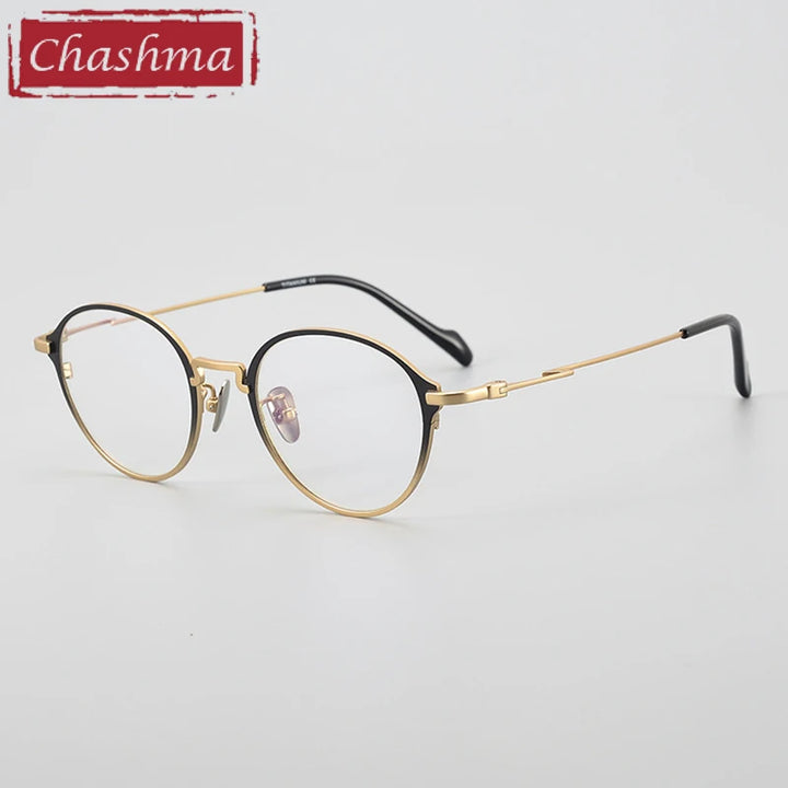 Chashma Ottica Unisex Full Rim Oval Round Titanium Eyeglasses 60046