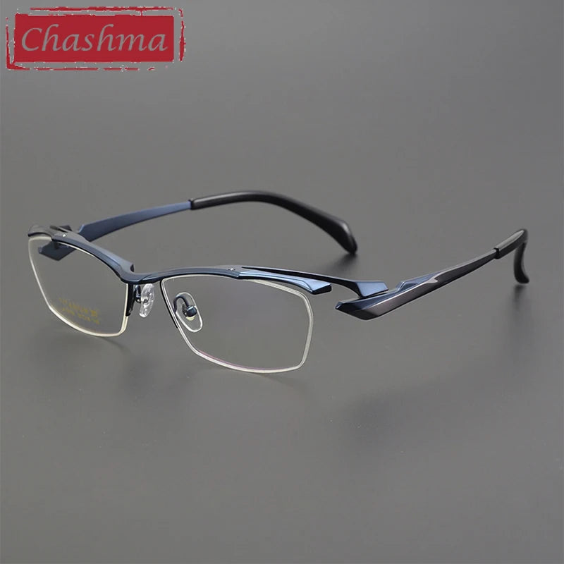 Chashma Unisex Semi Rim Square Brow Line Titanium Eyeglasses 6178 Semi Rim Chashma   