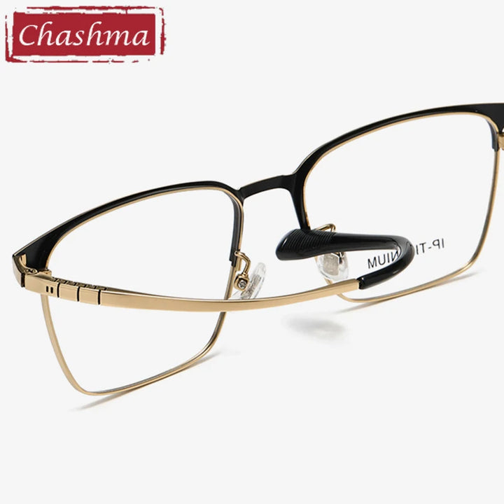 Chashma Men's Full Rim Square Titanium Eyeglasses 98601 Full Rim Chashma   