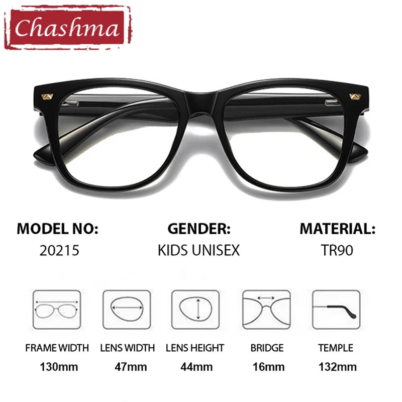 Chashma Unisex Youth Full Rim Square Tr 90 Titanium Eyeglasses 820215