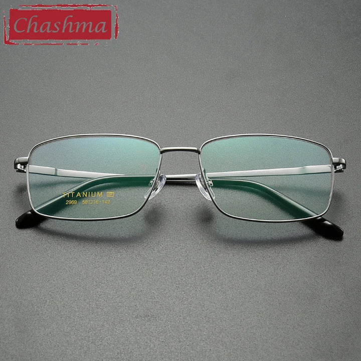 Chashma Ochki Men's Full Rim Polygon Square Titanium Eyeglasses 962969