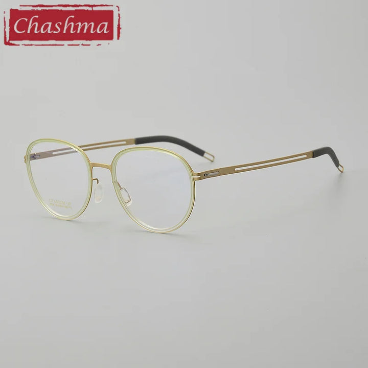Chashma Ottica Women's Full Rim Oval Round Acetate Titanium Eyeglasses 68106