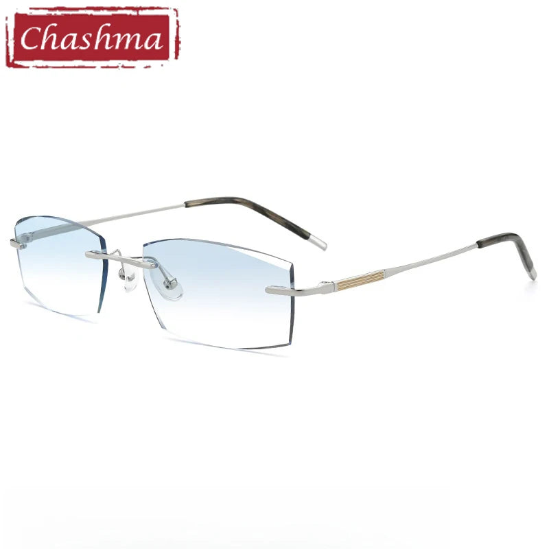 Chashma Men's Rimless Polygon Square Titanium Eyeglasses 669312