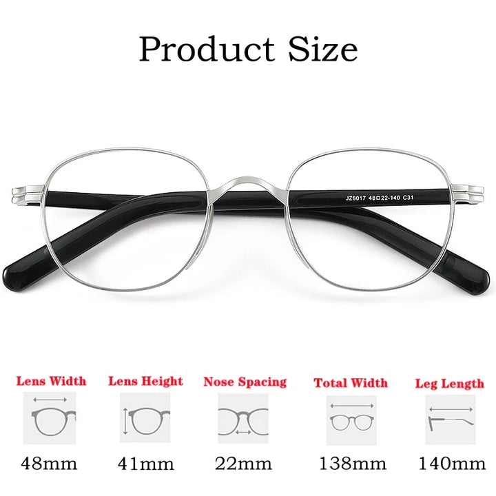 Yimaruili Men's Full Rim Oval Square Acetate Titanium Eyeglasses Y8017 Full Rim Yimaruili Eyeglasses   