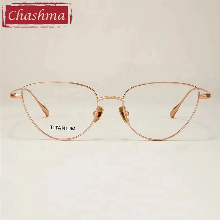 Chashma Ochki Women's Full Rim Oval Cat Eye Titanium Eyeglasses 603038