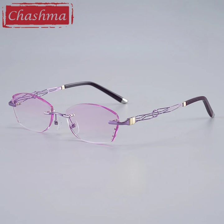 Chashma Women's Rimless Oval Square Titanium Eyeglasses 658072