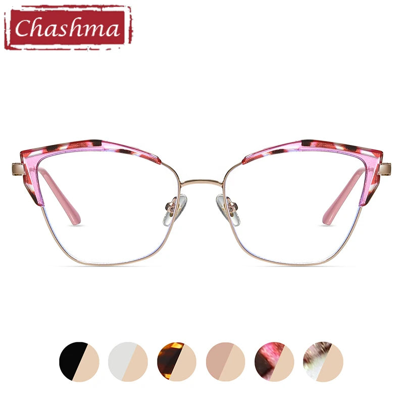 Chashma Women's Full Rim Square Cat Eye Tr 90 Alloy Eyeglasses 87325 Full Rim Chashma   