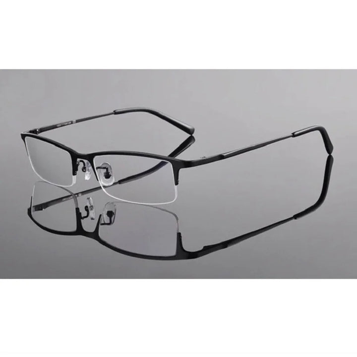 Chashma Ochki Men's Semi Rim Square Titanium Eyeglasses 78906