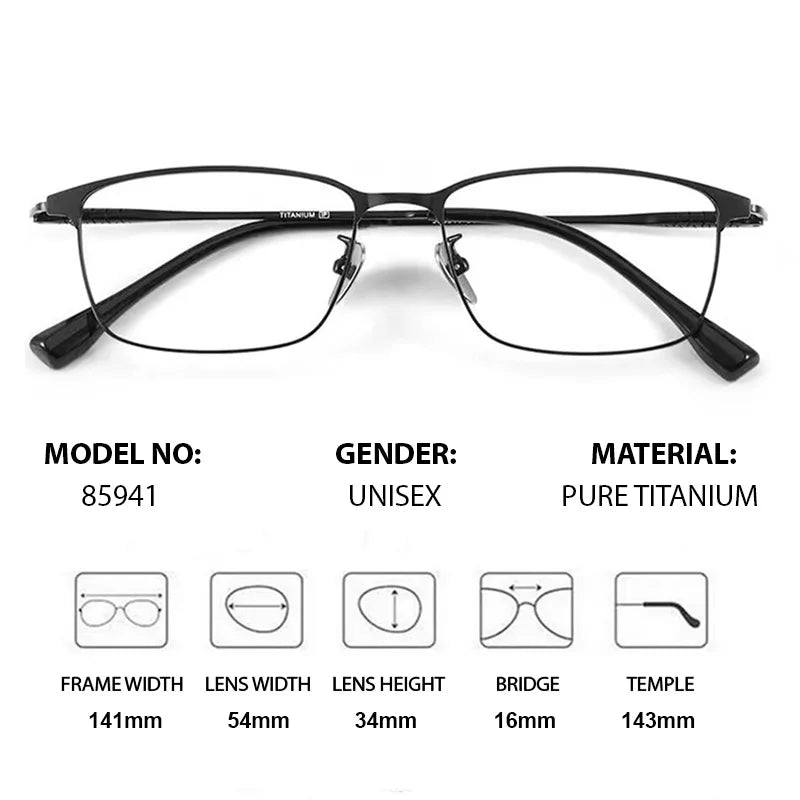 Chashma Men's Full Rim Square Brow Line Titanium Eyeglasses 885941.