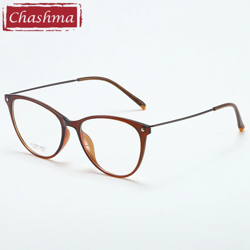 Chashma Ochki Women's Full Rim Cat Eye Ultem Titanium Eyeglasses 882251