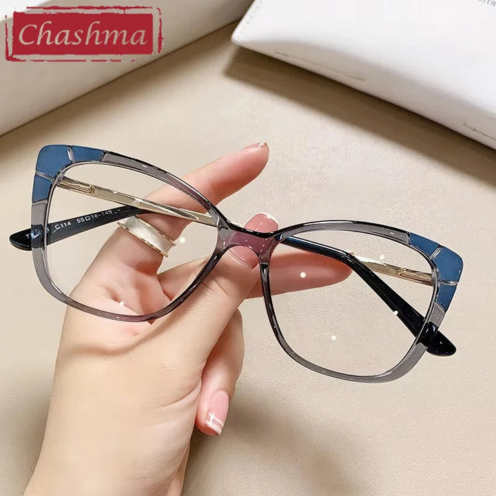 Chashma Women's Full Rim Square Cat Eye Tr 90 Alloy Eyeglasses 75721