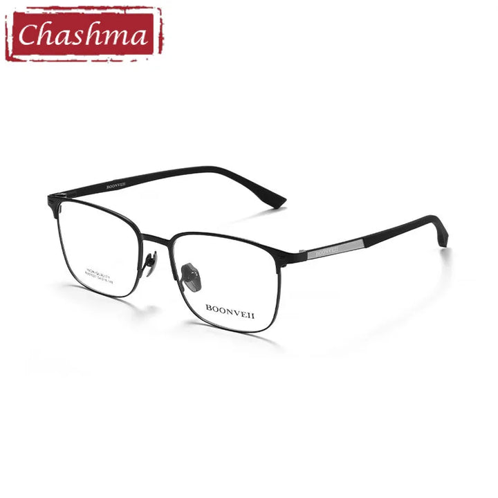 Chashma Unisex Full Rim Big Square Alloy Eyeglasses 61027 Full Rim Chashma Black  