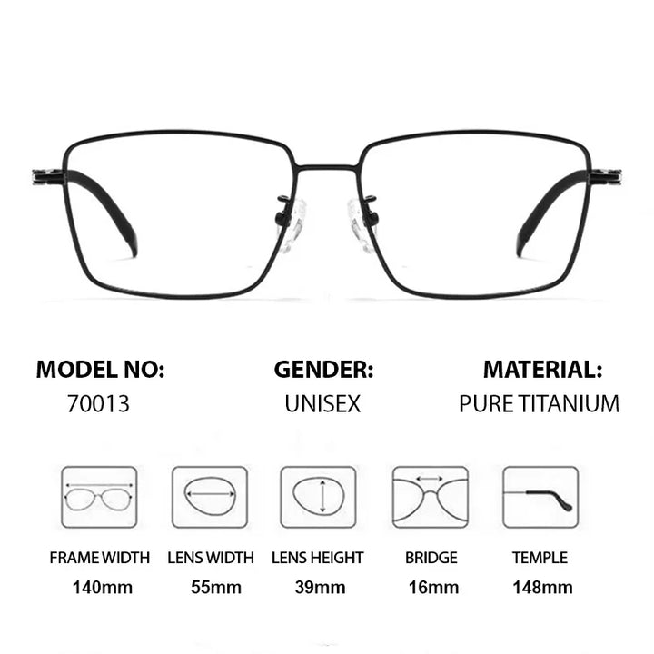 Chashma Men's Full Rim Polygon Square Titanium Eyeglasses 70013